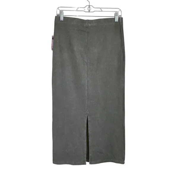 Wild Fable Womens Midi Pencil Skirt Stretchy Light Gray Ribbed Knit Size Medium - Picture 2 of 10